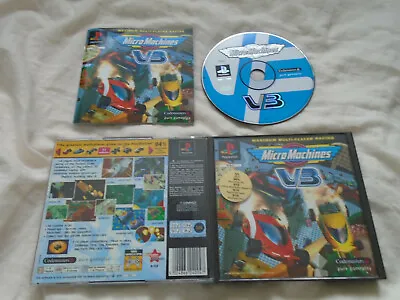 Micro Machines V3 PS1 (COMPLETE) Racing Rare Sony PlayStation Black Label • £12.95