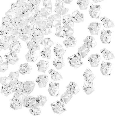 500Pcs Clear Acrylic Fake Crushed Crystal Diamonds DIY Artificial Ice Rocks Set • £16.49