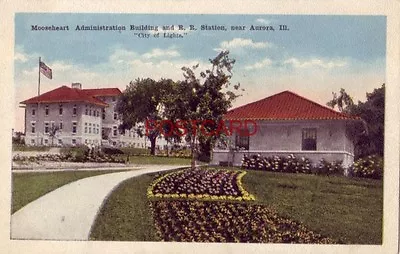 MOOSEHEART ADMINISTRATION BUILDING And R.R. STATION Near AURORA IL • $7.49