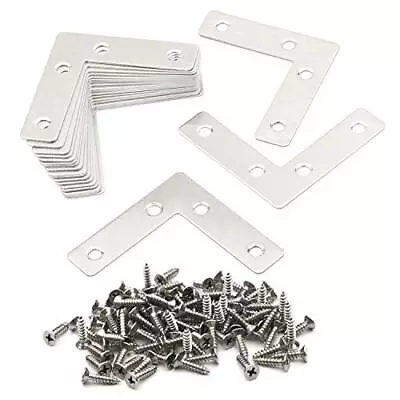 Pxyelec 4 Holes Angle Plate Corner Brace Flat L Shape Repair Bracket Connecto... • $21.75