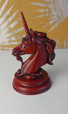 Vintage Red Resin Unicorn Head Statue Ornament Paperweight 5  • £14