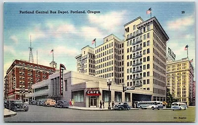 Portland Central Bus Depot OR Oregon Meier Frank YMCA Old Cars George Lewis Cafe • $8.99