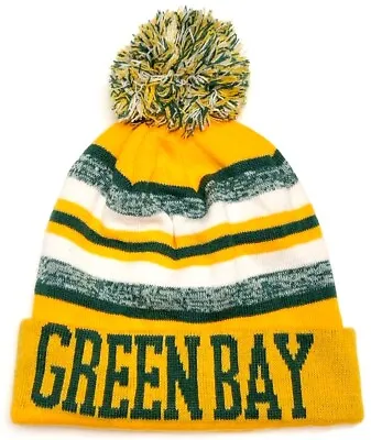 Green Bay Packers Green / Yellow Classic POM Ball Knit Hat Cap Winter Ski Beanie • $9.99