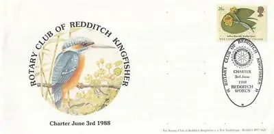 1988 Rotary Club Of Redditch - Kingfisher - Charter Commemorative Cover • £4.99