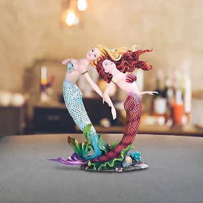 8.25 H Mermaid Twins Statue Fantasy Decoration Figurine Room Decor • $71.72