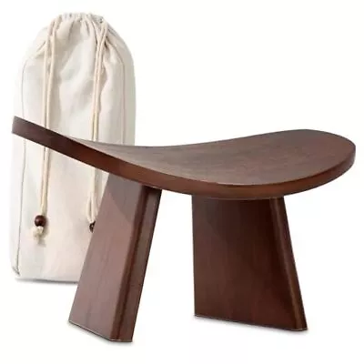 Meditation Bench Ergonomic Meditation Chair Wood Meditation Stool Walnut • $74.04