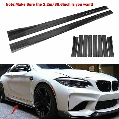 86.6  For BMW 325i 328i 330i Carbon Side Skirts Extension Rocker Panel Lip 2.2m • $59.95