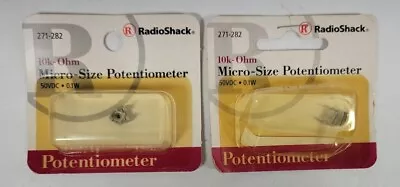 Radioshack Lot Of 2 Micro-Size Potentiometers 10K-Ohm 50VDC .1W 271-282 • $8.99