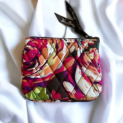 Vera Bradley English Rose Waterproof Lined Travel Makeup Change Purse Bag Pouch • $9.99