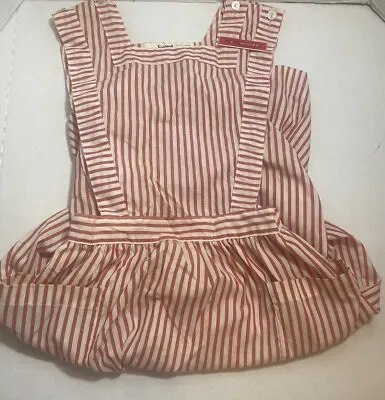 Vintage Angelica Red White Candy Striper Uniform Pinafore Nurse Junior Girl 10 • $49.50
