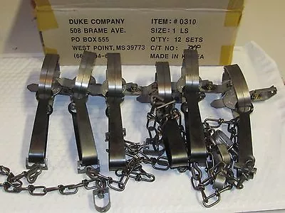 12 Duke #1 Long Spring Foothold Traps  Mink  Muskrat Gopher Trap 0310 NEW SALE • $92.06