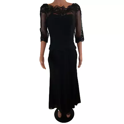Montage Mon Cheri Gown Women 6 Black Lace Mother Of Bride Evening Formal Dress   • $125