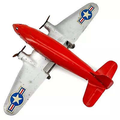 Vtg Original WWII Wyandotte Pressed Steel Army Plane Man Cave Airplane Marx USA • $79.20