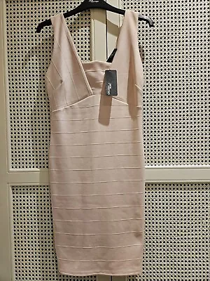 JANE NORMAN - Nude Bandage Bodycon Dress - Size 12 BNWT • £12
