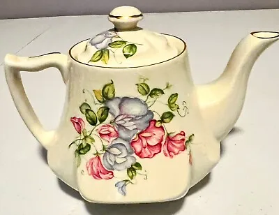 Vintage James Kent Old Foley Staffordshire Tea Pot Melrose Gold Trim Floral  • $24