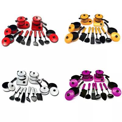 £8.29 • Buy 13Pcs Kids Childrens Play Toy Kitchen Cooking Utensils Pots Pans Accessories Set