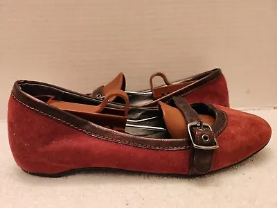 A.n.a. New Approach Women's Maroon Suede Leather Ballet Shoes Size 6.5 M • $19.99