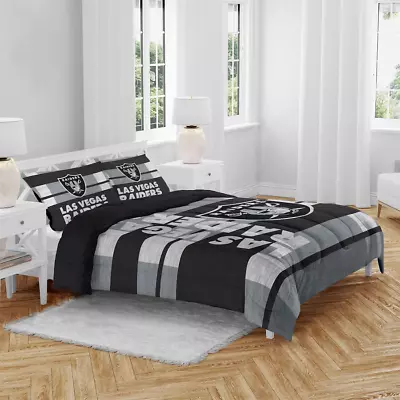 Las Vegas Raiders NFL Heathered 3pc Full/Queen Comforter Set-F49451278 • $154.95