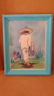 Vintage Mexican Folk Art Signed JESUS Rodriguez Original Watercolor Painting. • $99.99