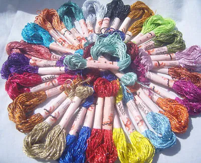 25 New Metallic Hand Embroidery Thread Skein 25 Great Colours • £14.99