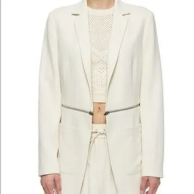 T. By ALEXANDER WANG Women's Ivory Blazer With Zippered Waist Sz 4 • $24.99