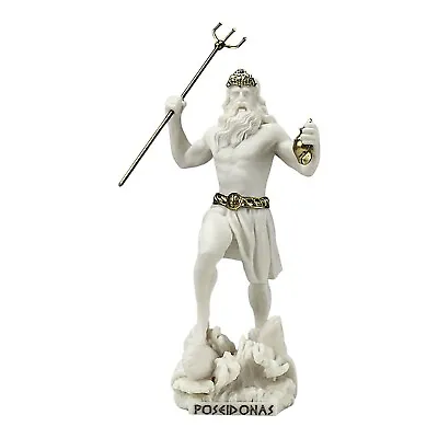 $49.90 • Buy Poseidon Greek God Of The Sea Neptune Statue Sculpture Figurine Gold Accents 9in