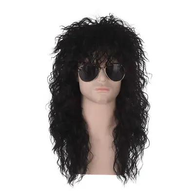 Costume Wig 80S Wigs Halloween Costumes Male Rock Wig Long Culry Punk Heavy Meta • $26.43