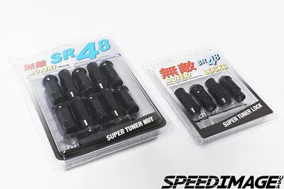 Muteki Sr48 Black 48mm 12x1.5 Open Ended 20 Pcs Lug Nuts With Locks Set Acorn • $1080.99