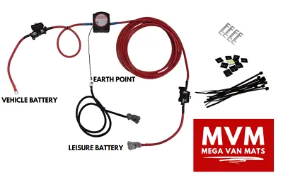 8m Ready Made Split Charge Relay Kit 12v 140 AMP VSR 110Amp Lead T25 T5 Camper • £76.95