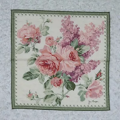 $9.99 • Buy K344 Jim Thompson Ivory Flower Silk Scarf Scarves Sz. 15  X 15 