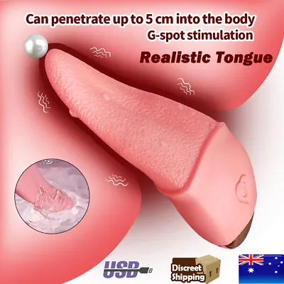 Tongue Licking Vibrator Oral G-spot Clit Massager Dildo For Couple Women Sex Toy • $13.95