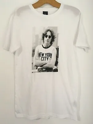 John Lennon Men’s White 100% Cotton T-shirt 2020 Yoko Ono Lennon Size XS • £11.73