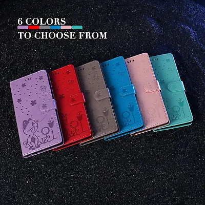 For Samsung J6 J4 Plus J5 J4 Cat Pattern PU Leather Flip Wallet Case Phone Cover • $13.19