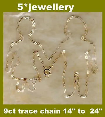 £20.90 • Buy Real 9ct 375 Yellow Gold Solid Fine Trace Nacklace Chain New Not Scrap 16 18 20