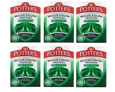 £17.99 • Buy Potter's Mucus Cough  Relieve The Catarrh Cough & Cold  Potters 20 Pastilles X 6
