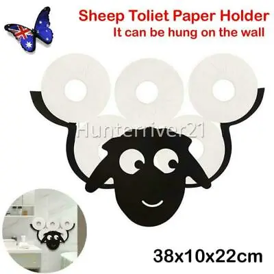 $26.88 • Buy Metal Sheep Toilet Paper Roll Holder Stand Storage Bathroom Organizer Black AUS