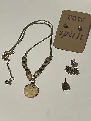 Jewelry Bundle Madewell Brass Necklace With  Pendant And Earrings  • $20