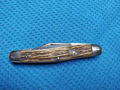 💯vintage J A Henckels 1823 Genuine Stag Stockman Pocket Knife Used But NICE • $54.95