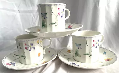 3 Mikasa Sorrento Caj09 Coffee Tea Mugs Cups & Saucers  - Free Ship • $29.99