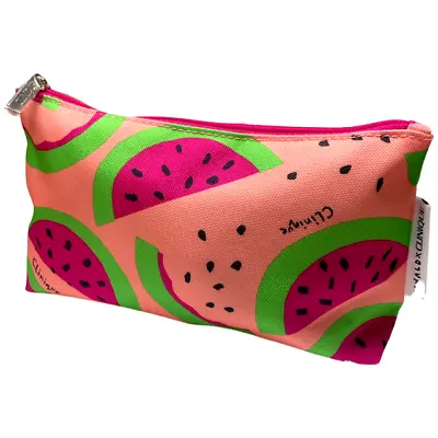 CLINIQUE Pink Watermelon Makeup Cosmetics Pouch Bag • $7.99