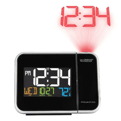 La Crosse PROJECTION ALARM CLOCK With INDOOR TEMPERATURE CALENDAR SNOOZE Display • $31.98