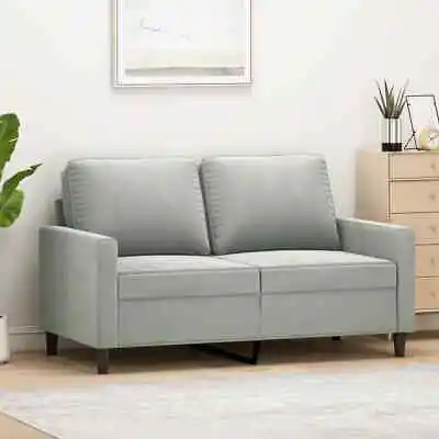 2-Seater Sofa Lounge Couch Living Room Futon Chair Velvet Fabric Grey 120cm • $240.72