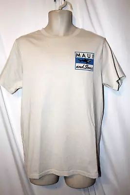 Mens Maui And Sons Surfer T-shirt M Nwt Shark Logo Vanilla White • $14.95