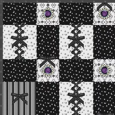 Gothic Patchwork Gem 100% Quality Cotton Poplin Fabric - *Exclusive* • £9.45