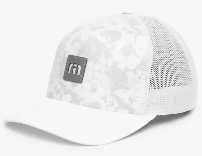 Travis Mathew Box Office Mesh Snapback Flexfit 110 White Floral Trucker Hat Mens • $29.74