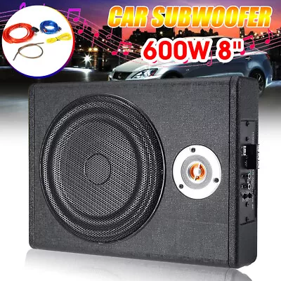 £61.99 • Buy 8'' 600W Active Underseat Car Bass Box Audio Subwoofer Sub Speaker Amplifier 12V