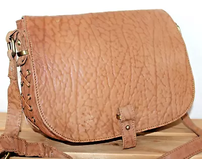 Topshop Leather Tan Saddle Side Satchel/Messenger/Shoulder Bag/Purse • £21.99