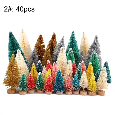 1 Set Miniature Christmas Trees Adorable Colletible Tiny Snowy Pine Tree Holiday • $11.76