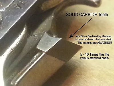 £56.54 • Buy SOLID Carbide Chainsaw Chain 16  3/8  LP 62 Link #91 Fits STIHL Poulan SEE VIDEO
