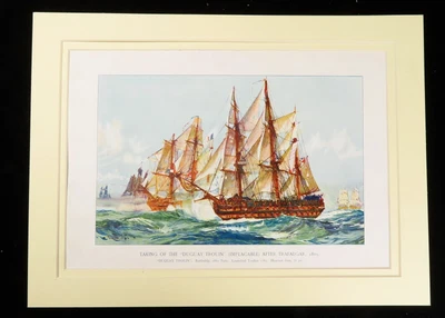 £48 • Buy HMS Implacable French Ship Battle Of Trafalgar Nautical Antique Print 1902